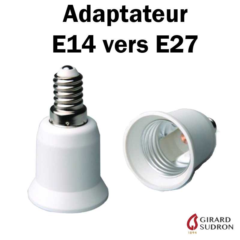 Adaptateur convertisseur e14 a e27 douille lampe ampoule led adaptation  culot 12v 24v 48v 220v