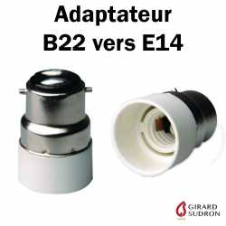 Adaptateur de douille pour ampoules - fiche mâle B22 vers fiche