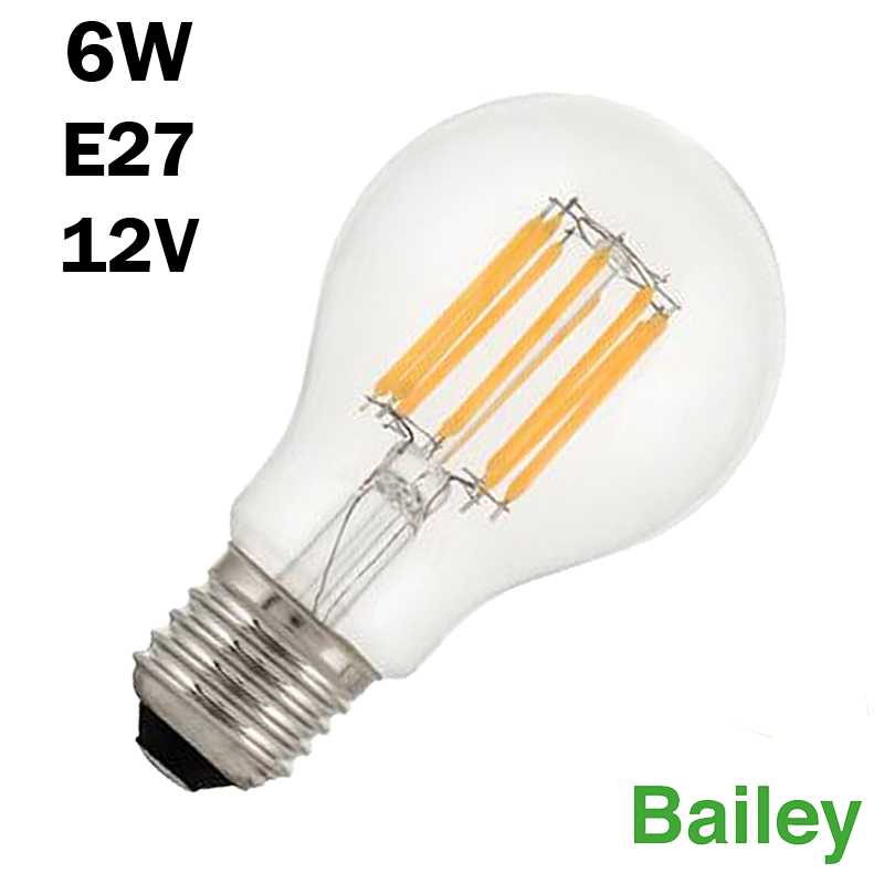 Ampoule LED Filament A60 6W E27 12V BAILEY