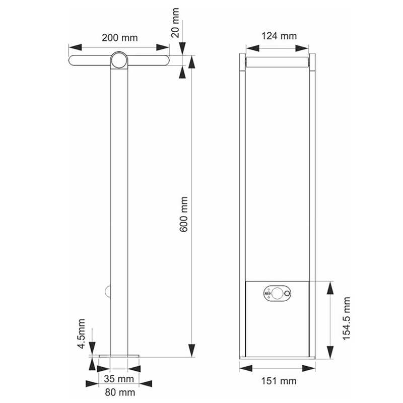 Borne SOLAIRE FARO SAURA 2.2W avec détecteur