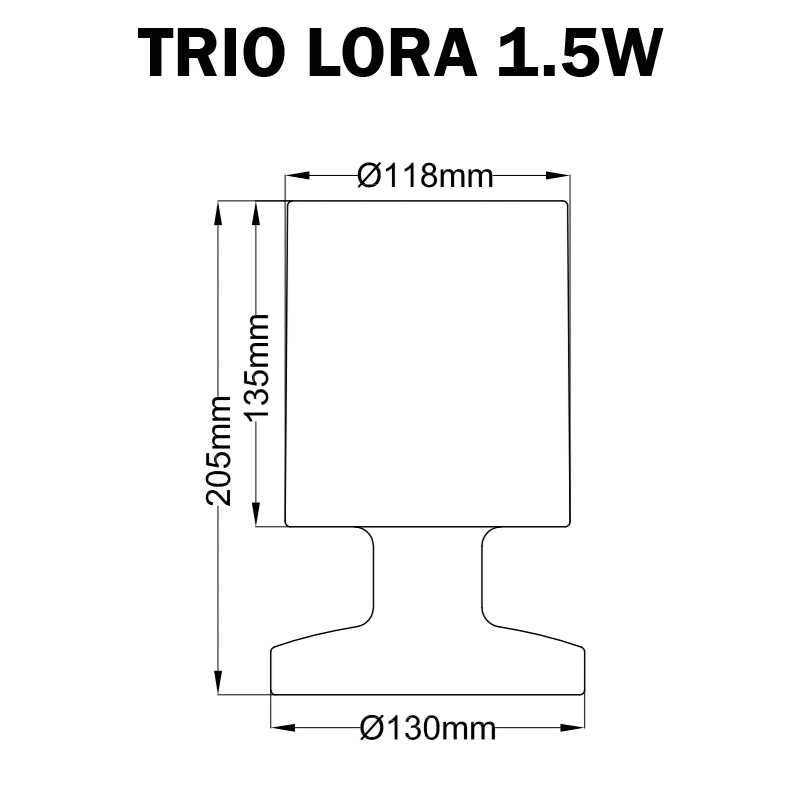 DIMENSIONS LAMPE DE TABLE LORA