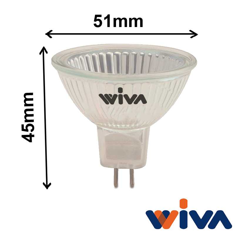 dimensions ampoule wiva GU5.3 50W