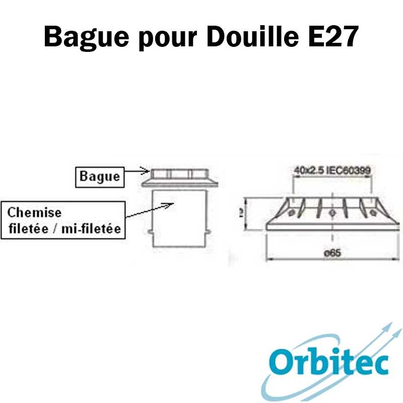 dimensions bague pour douille E27