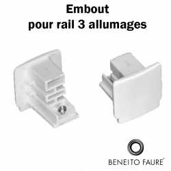 Embouts pour rail 3 allumages blanc