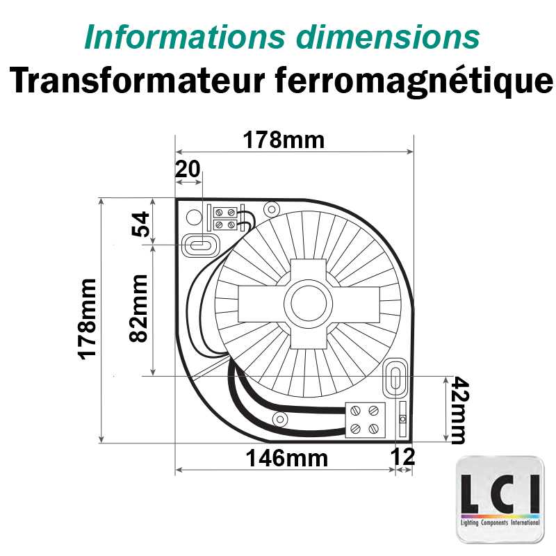 Dimensions transformateur ferromagnétique 230V 200VA