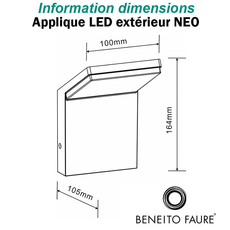 DIMENSIONS APPLIQUE BENEITO NEO 9W