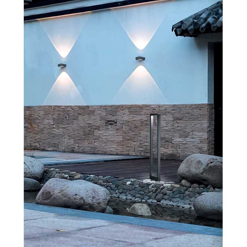 LED Borne Eclairage Exterieur 'Annika' en aluminium - anthracite