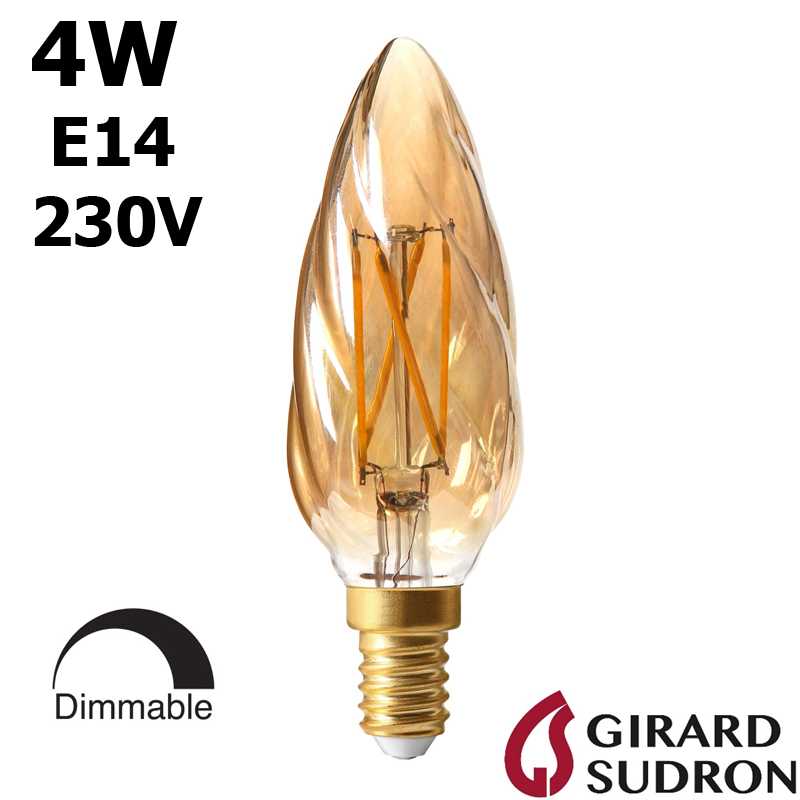 Ampoule flamme torsadée LED GIRARD SUDRON 4W E14 230V