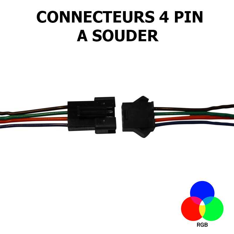 Connecteur 4 Broches Connecteurs Mâle Idéal Pour RGB DEL 
