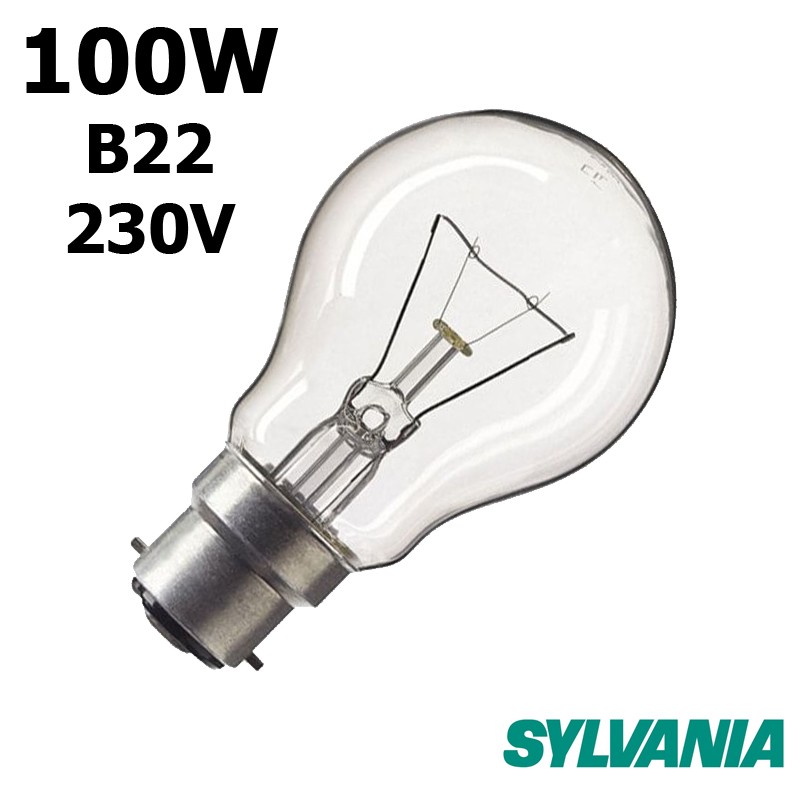 Ampoule 100W B22 230V - Lampe standard claire avec filament