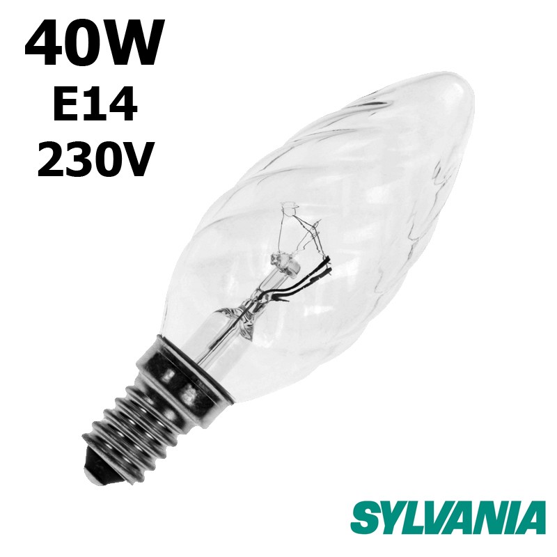 Ampoule flamme torsadée 40W E14 230V - Lampe claire à incandescence