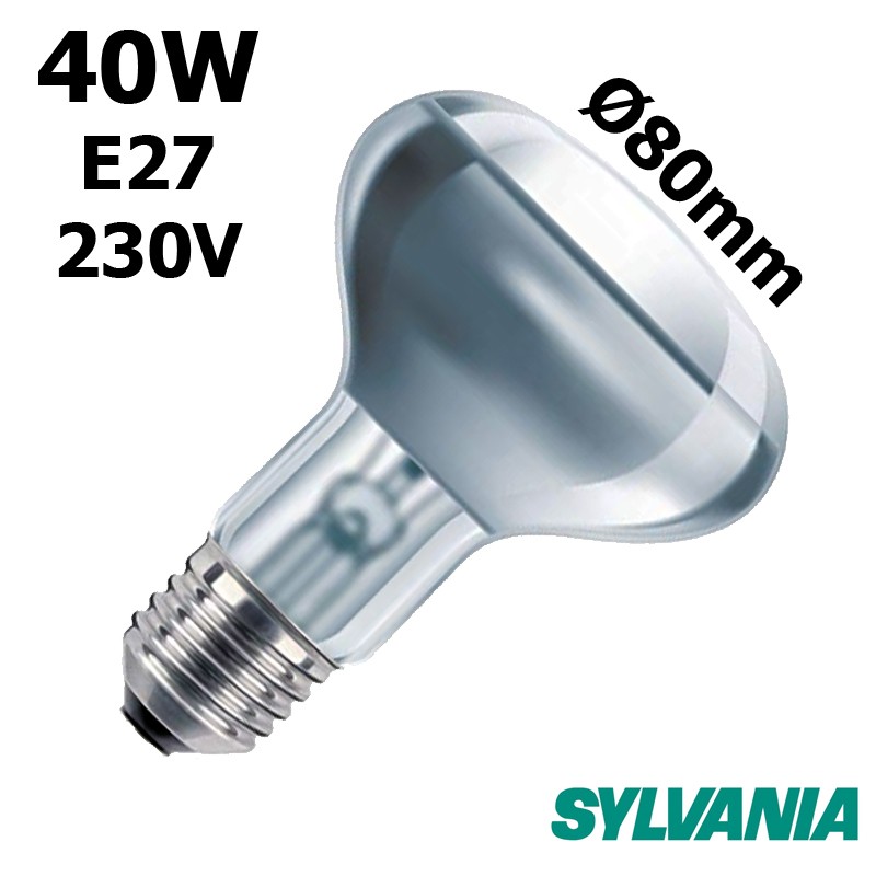 Spot 40W E27 230V - ampoule incandescente avec réflecteur Ø80mm
