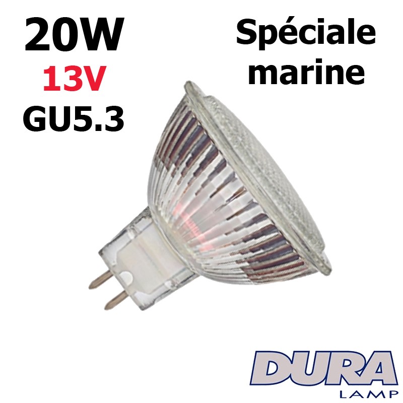 Ampoule 20W 13V GU5.3 - Ampoule réflecteur halogene pour bateau