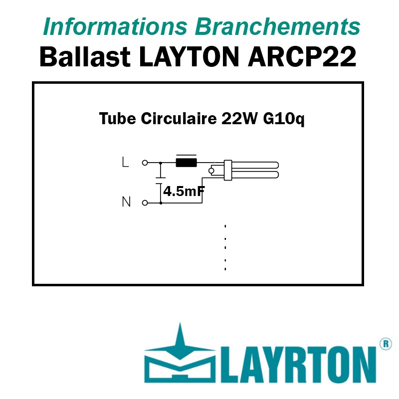 BRANCHEMENT TUBE FLUO CIRCULAIRE 22W