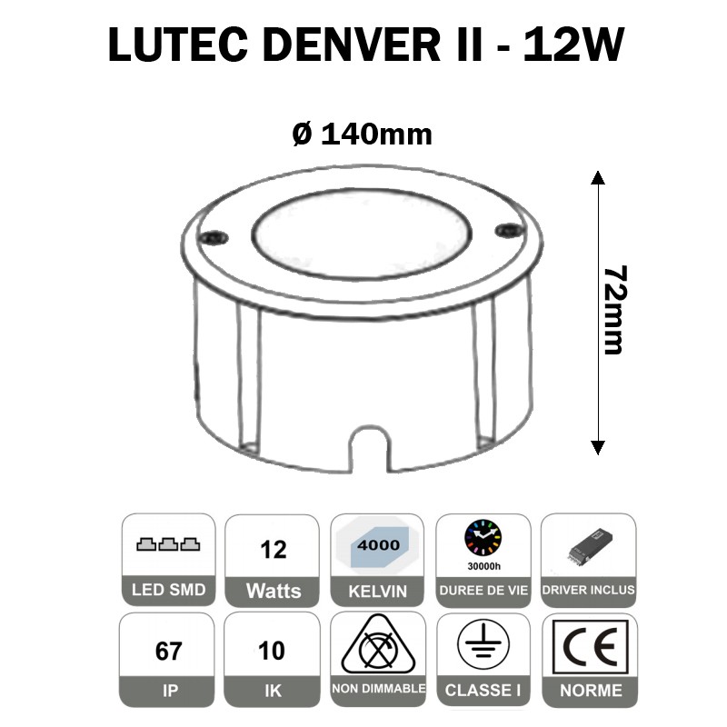 Luminaire de sol encastré faible hauteur