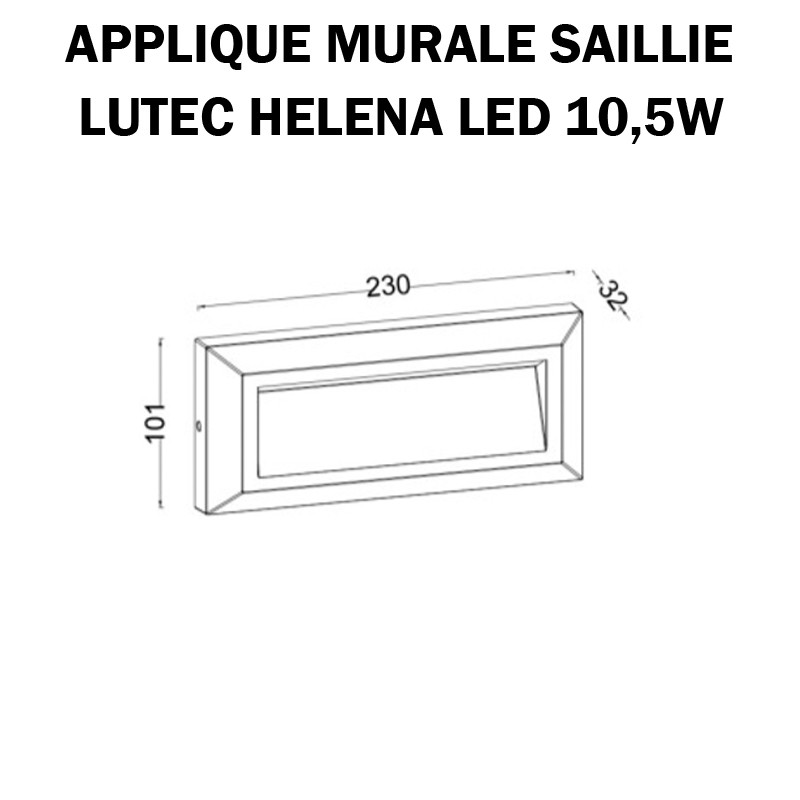 Luminaire extérieur LED mural apparent - LUTEC HELENA