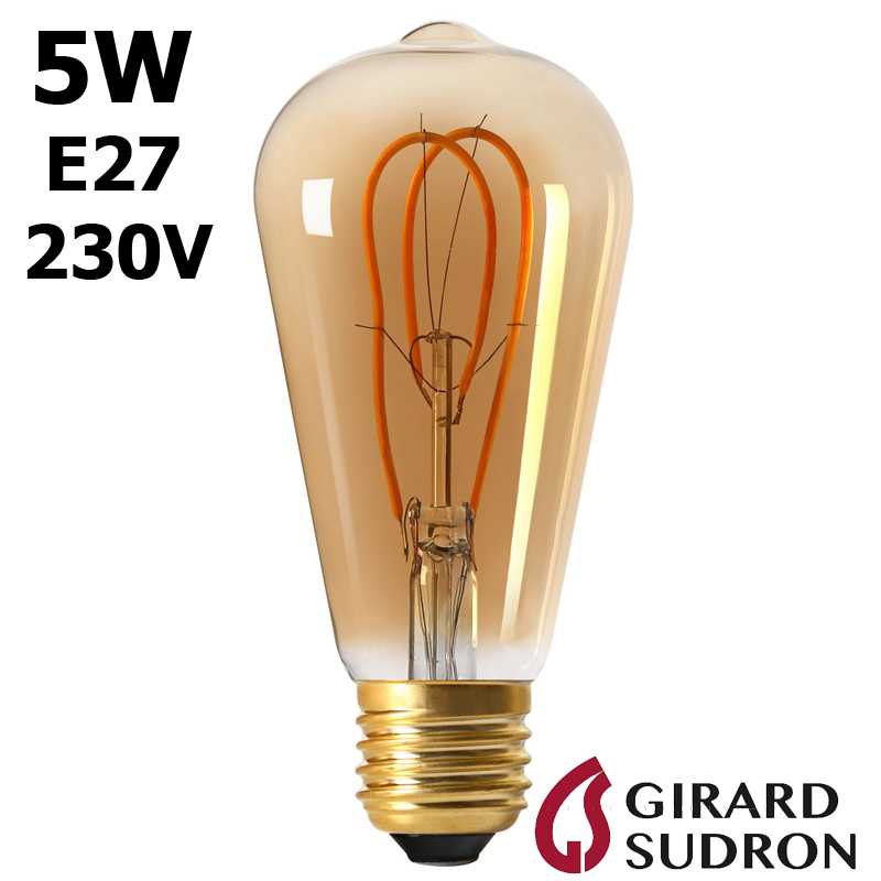 Ampoule Edison LED GIRARD SUDRON Loops, Ampoule SUDRON VINTAGE 716603