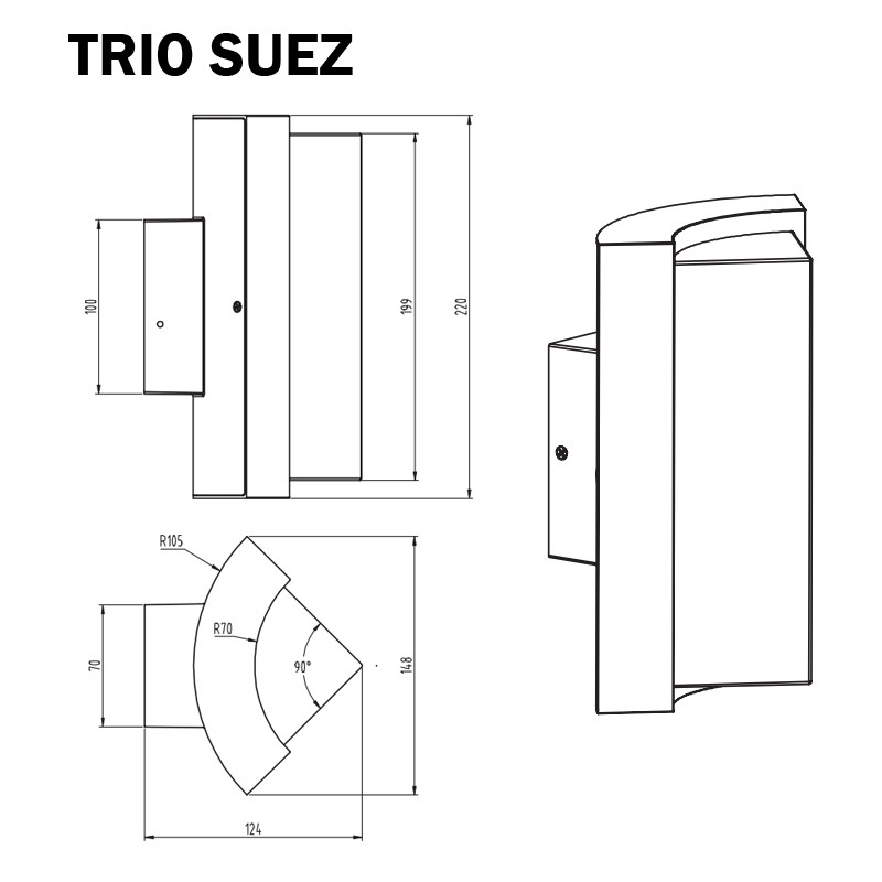 TRIO RHINE APPLIQUE LED 2x4.5W + DETECTEUR