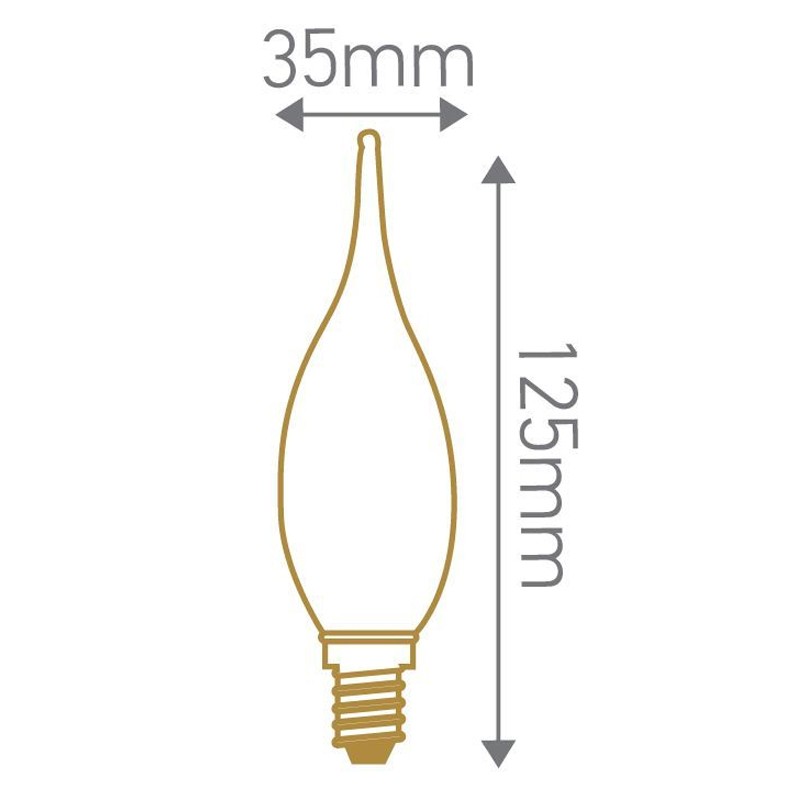 Ampoule LED Flamme torsadée Satinée 2W E14 - Girard Sudron