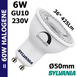 Ampoule LED GU10 SYLVANIA RefLED 6W dimmable