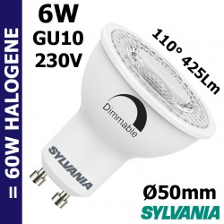 Ampoule LED GU10 SYLVANIA RefLED 6W 110°