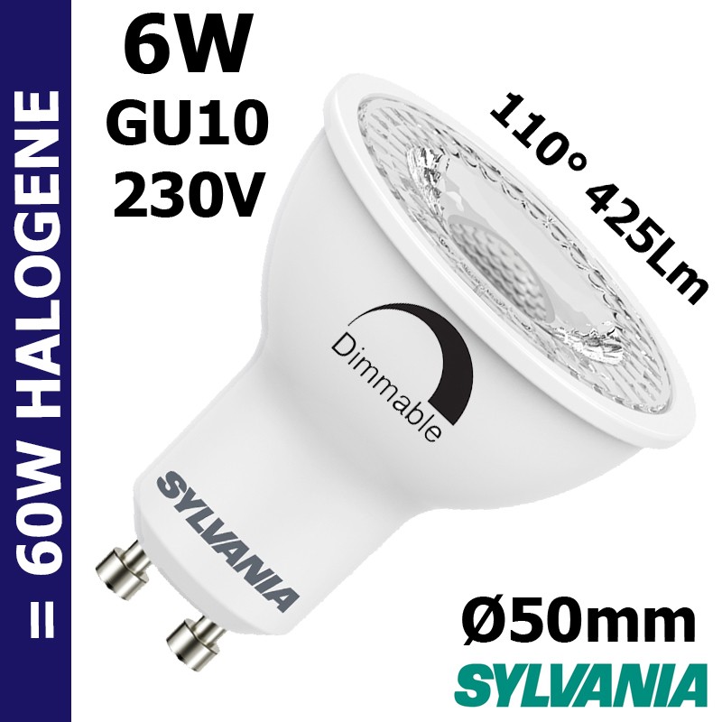 Ampoule LED GU10 SYLVANIA RefLED 6W 110° Ampoule LED GU10 SYLVANIA RefLED 6W 110°