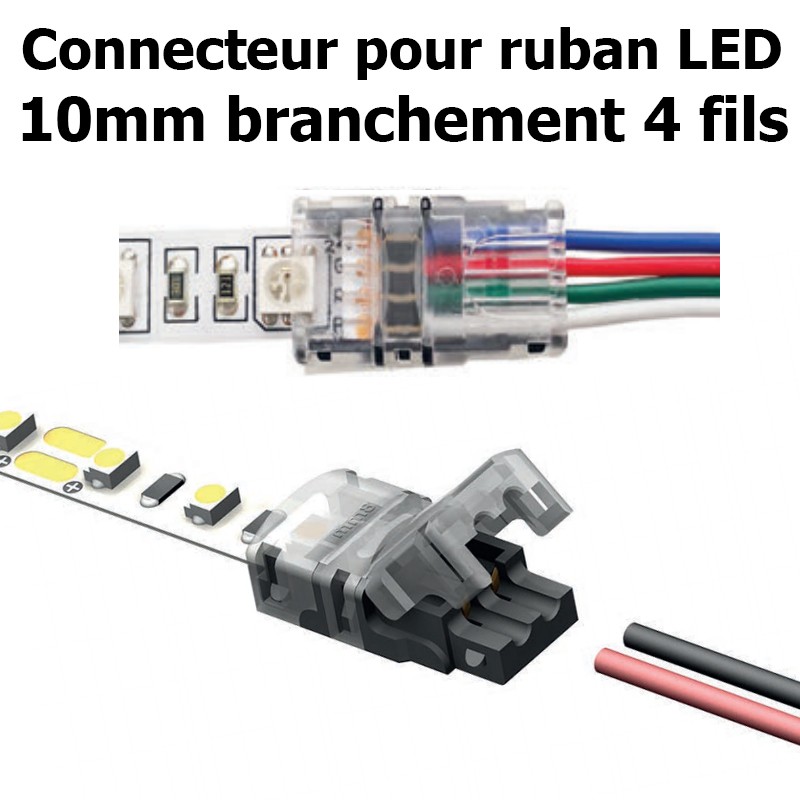 Connecteur pour ruban LED RGB largeur 10mm