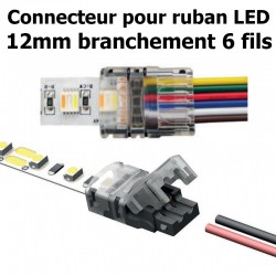 Connecteur ruban nu RGB+blanc variable vers 6 fils