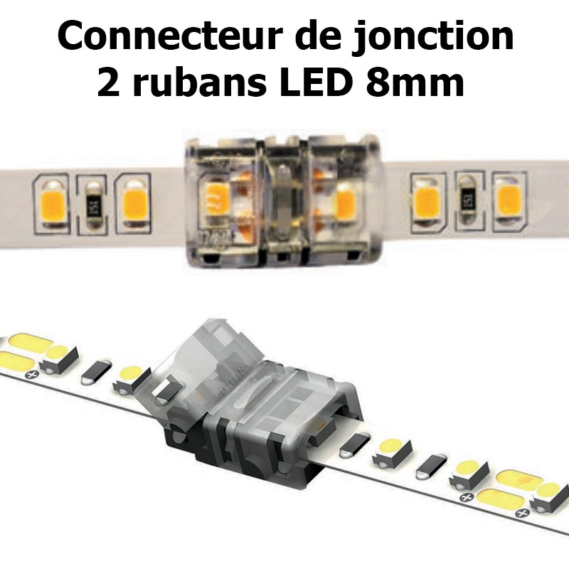 10 connecteurs pour ruban à leds monochrome 8mm