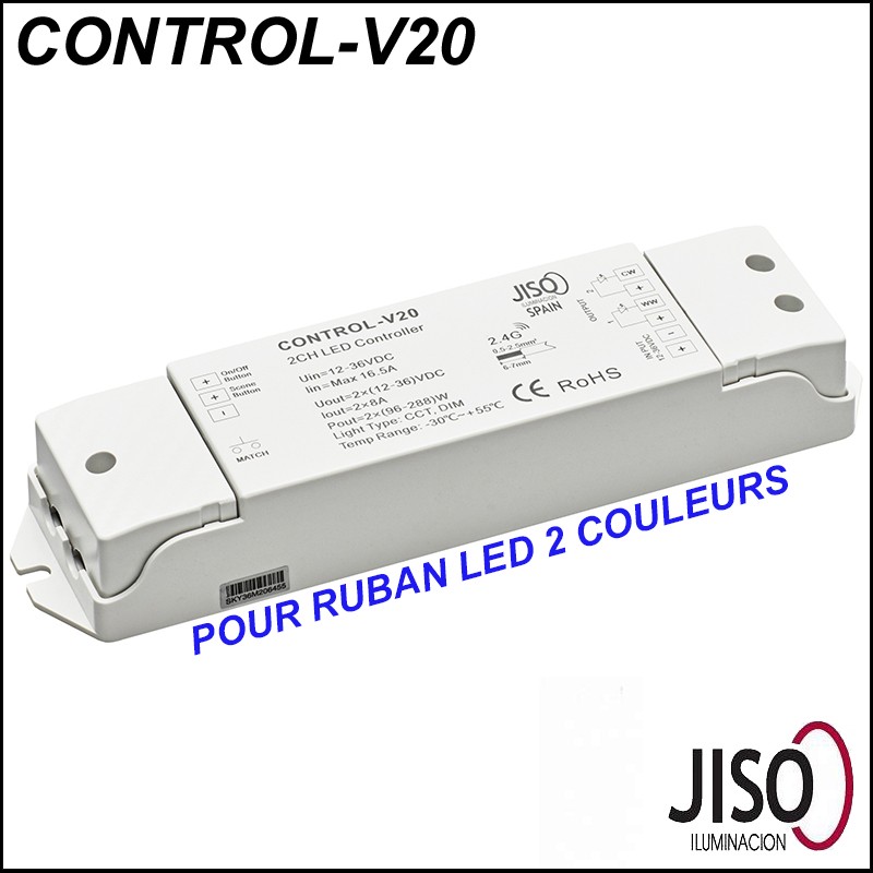 Contrôleur JISO CONTROL-V20 pour ruban LED bicolore