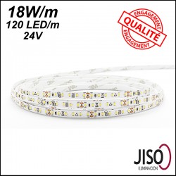 Ruban LED IP65 2835 blanc pour intérieur - 14,4W/m - 180 LED/m