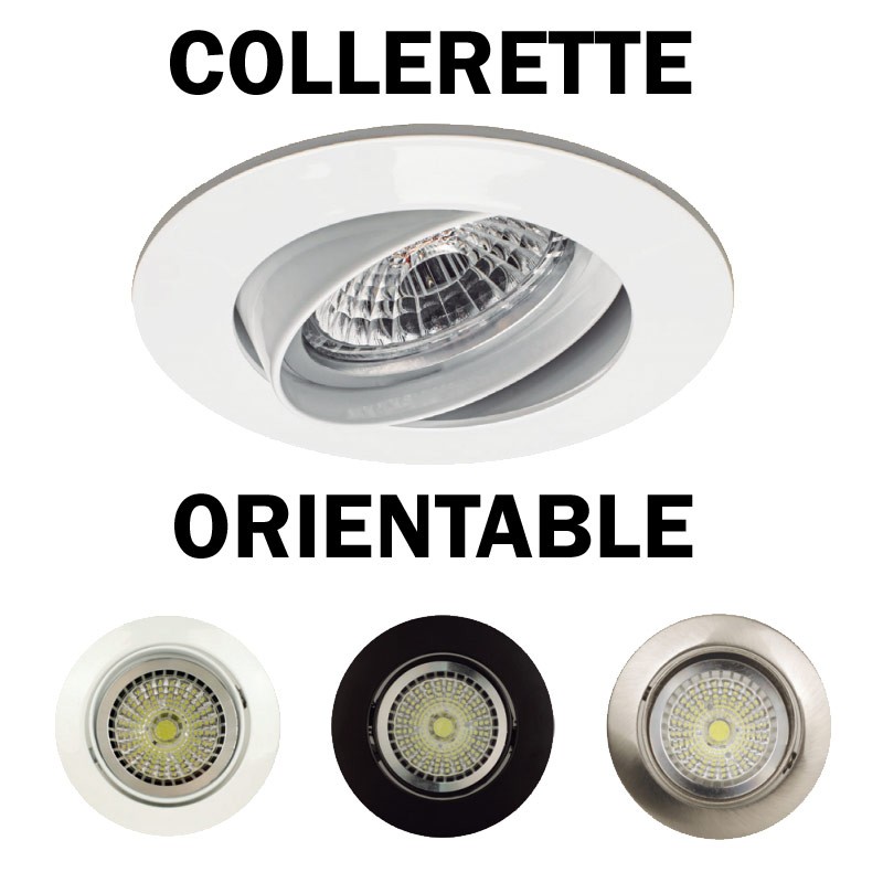 Collerette Downlight Ronde Orientable pour Ampoule LED GU10/GU5.3