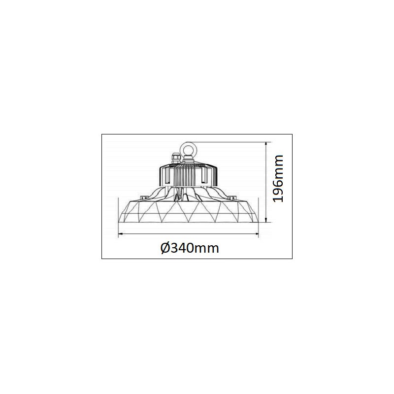 Dimensions BENEITO ufo lens 100W-150W-200W