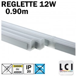 Réglette LED 12W avec Inter 0.90m