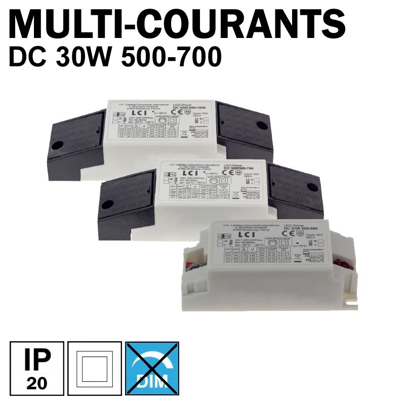 LCI 1713030 - Alimentation LED multi-courants de 500mA à 700mA