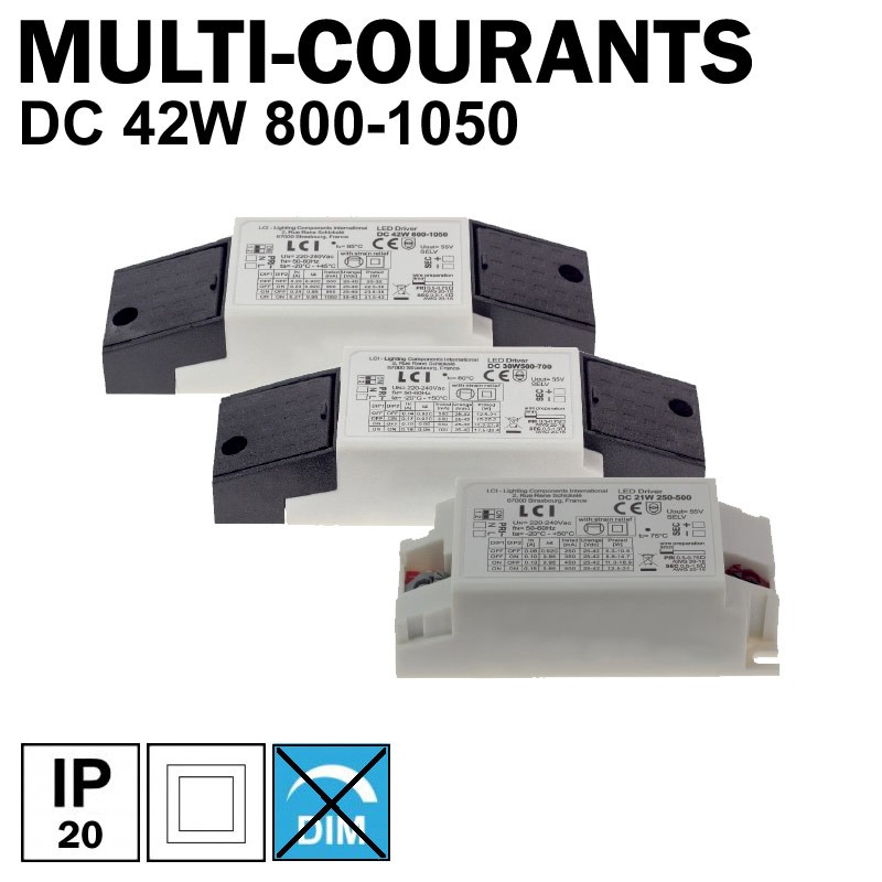 LCI 1713042 - Alimentation LED multi-courants de 800mA à 1050mA LCI 1713042 - Alimentation LED multi-courants de 800mA à 1050mA