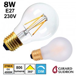 Ampoule FILAMENT LED standard 8W GIRARD SUDRON