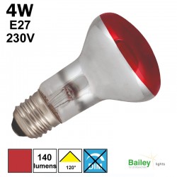 Spot LED rouge R63 4W E27 230V