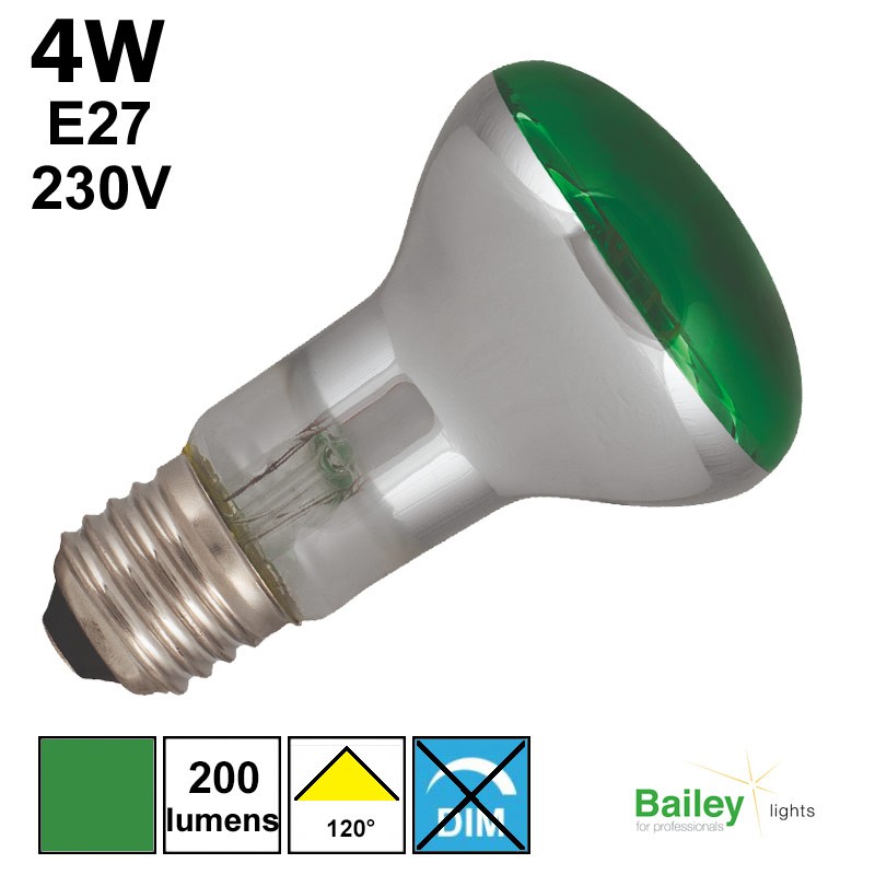 Spot LED vert R63 4W E27 230V