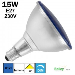 Spot LED bleu PAR38 15W E27 230V