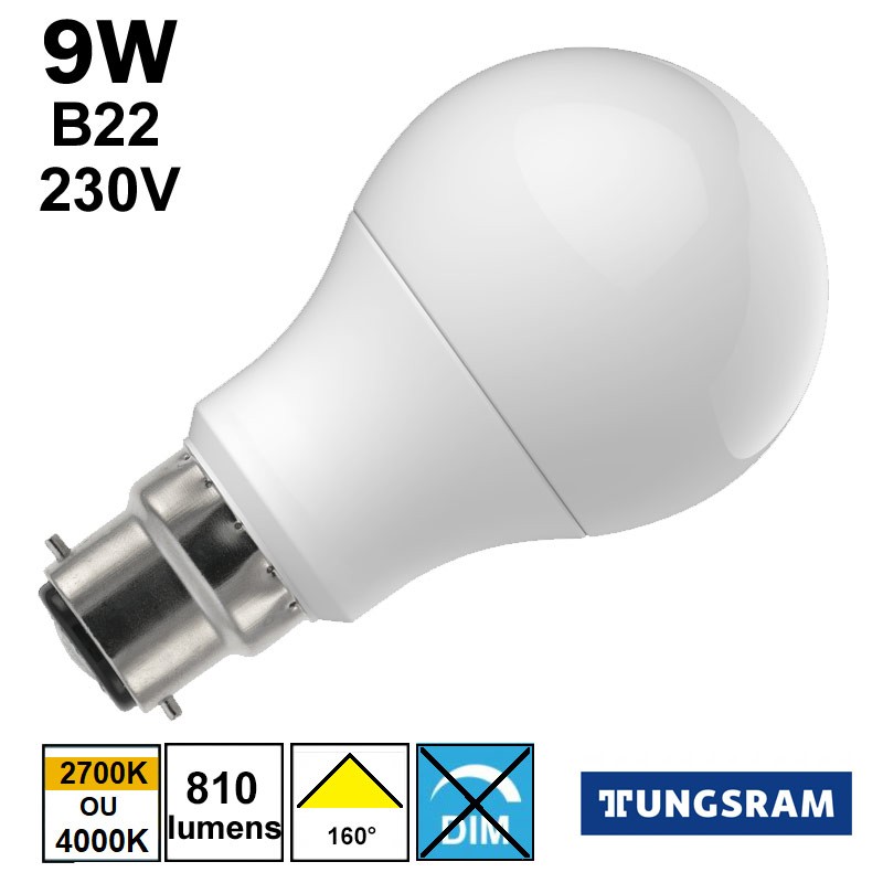 Ampoule LED économique TUNGSRAM 9W B22 230V