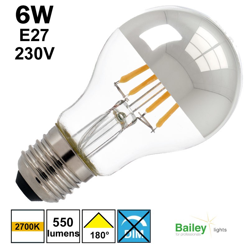 Lampe calotte argentée - BAILEY 80100035356 LFA6004CU