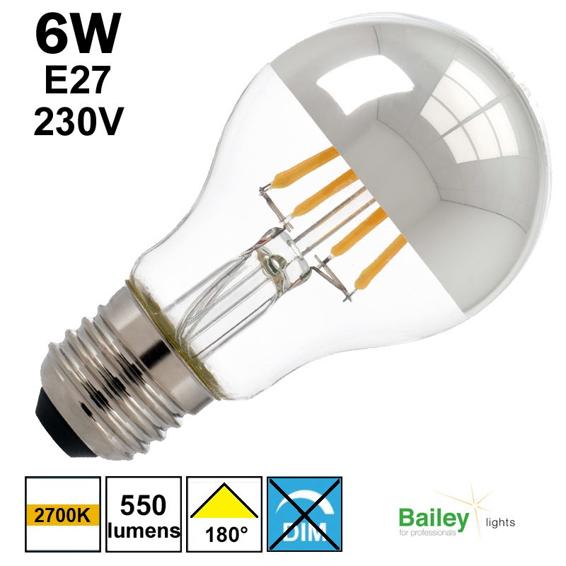 Ampoule LED E14 calotte argentée