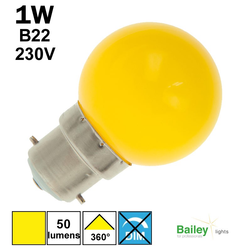 Ampoule jaune B22 - sphérique de guirlande