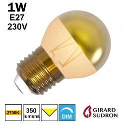 Ampoule sphérique calotte dorée E27