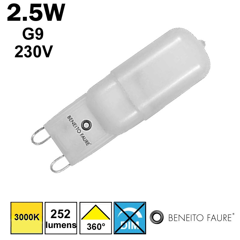 Ampoule LED G9 2,5W 230V BENEITO et FAURE