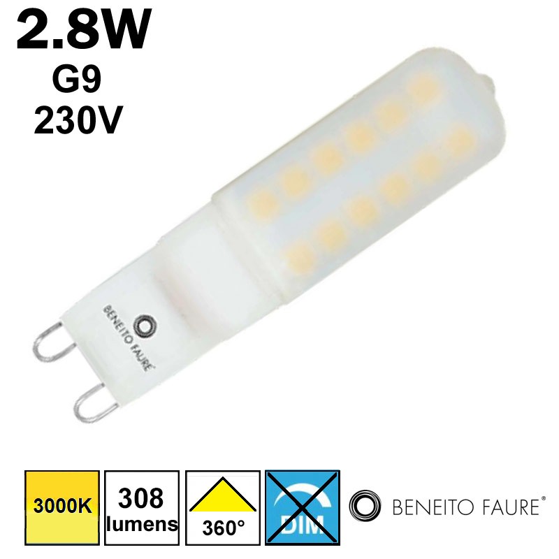 Ampoule LED G9 2,8W 230V BENEITO et FAURE