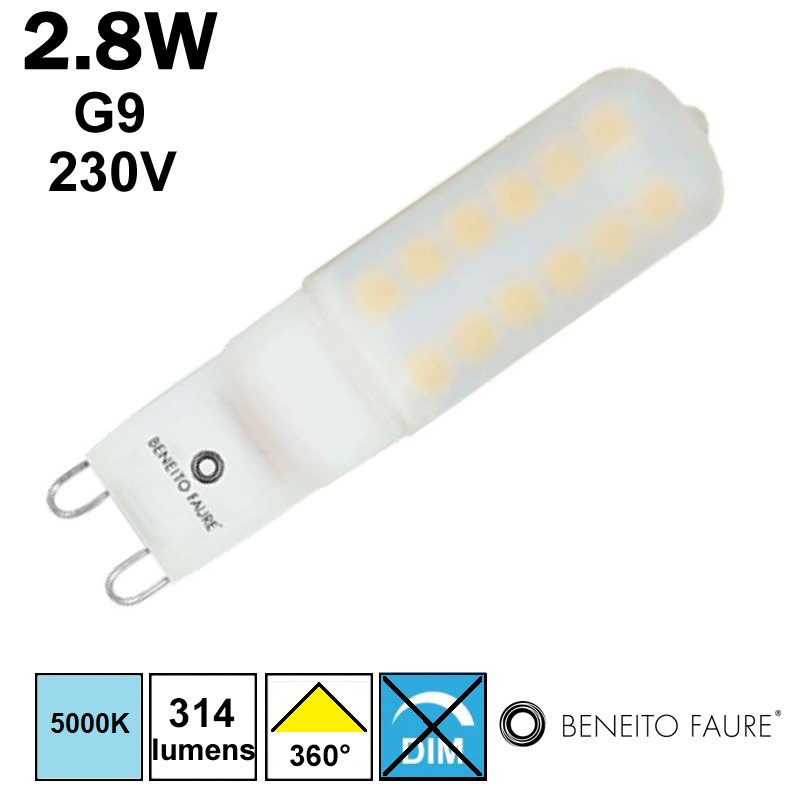 Pépite LED G9 2,8W 230V BENEITO et FAURE