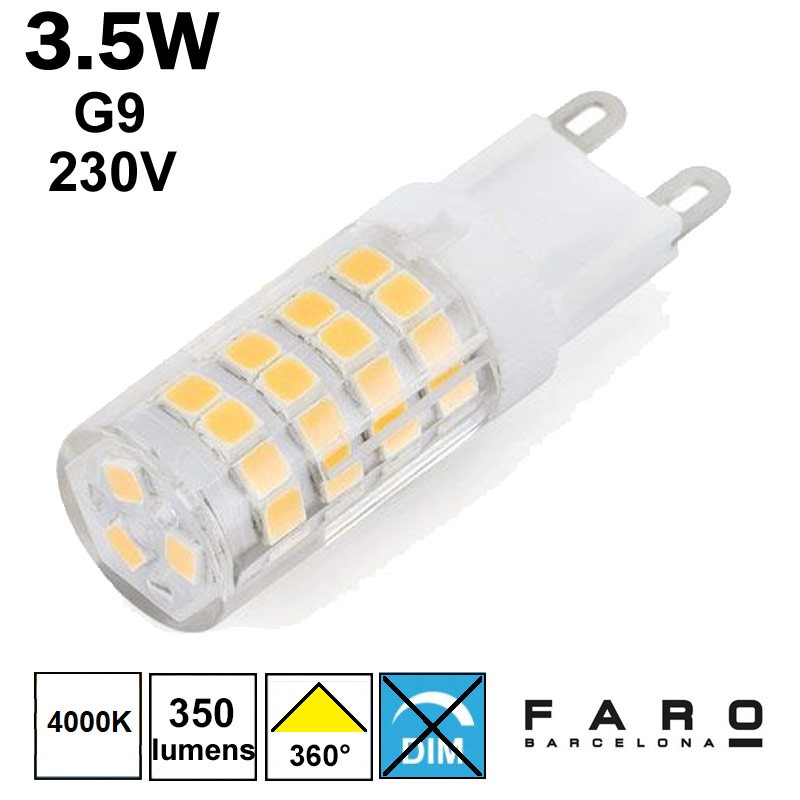 Ampoule LED, G9,2700K, 500lm,5W, H60mm, Ø16mm - Faro