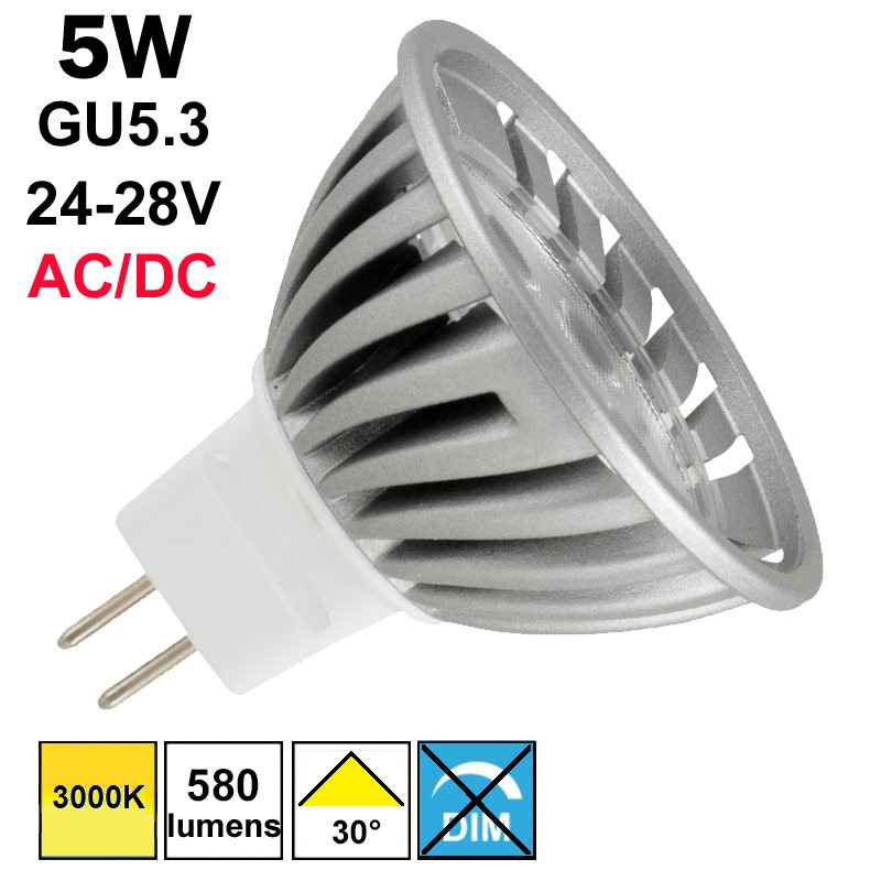 LED MR16 24-28V 5W/3000K GU5.3